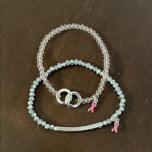NEW Avon Silver and Pink Charm Bracelets